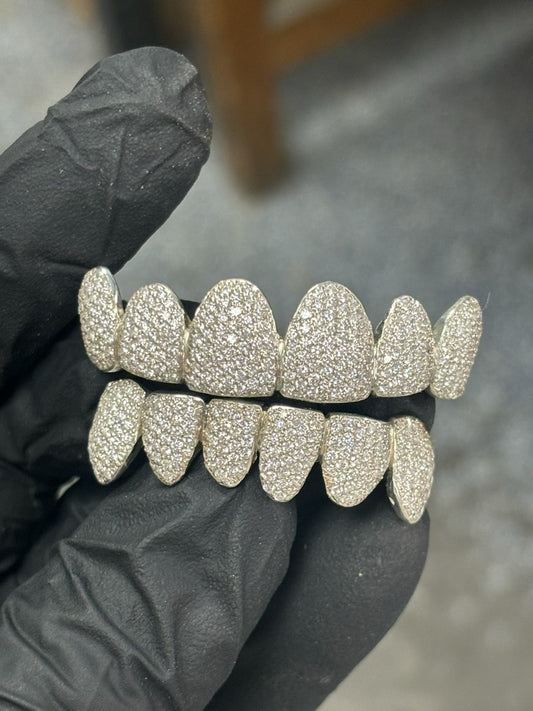 12 Top / 12 Bottom Lab VVS Diamond Grillz (Custom)